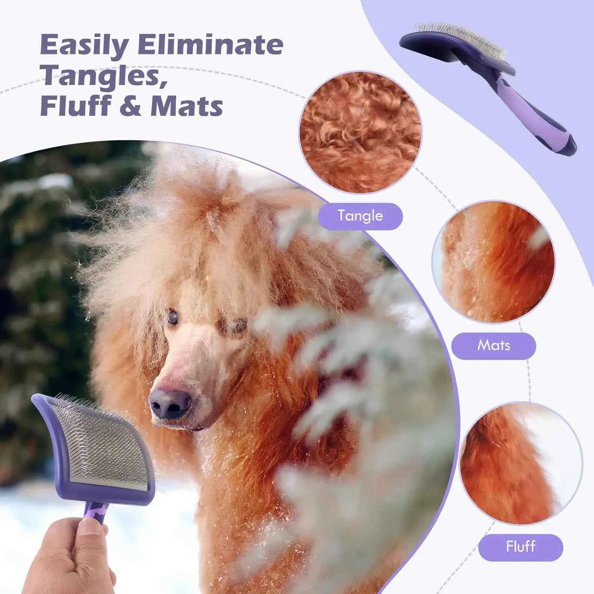 Dog Grooming Brush for Shedding and Detangling