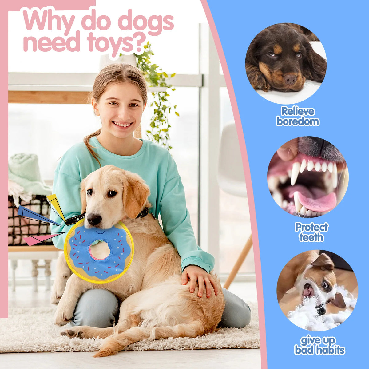 Dog Donut Squeaky Flying Disc Toy – Bite Resistant Fun