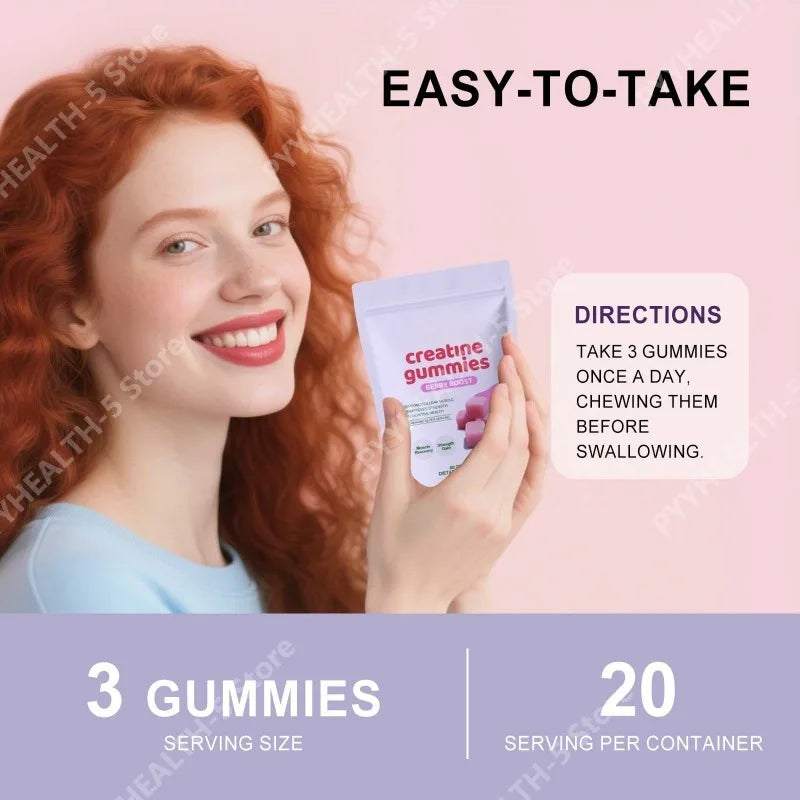 Creatine Gummies Supplement – 60 Chewable Servings