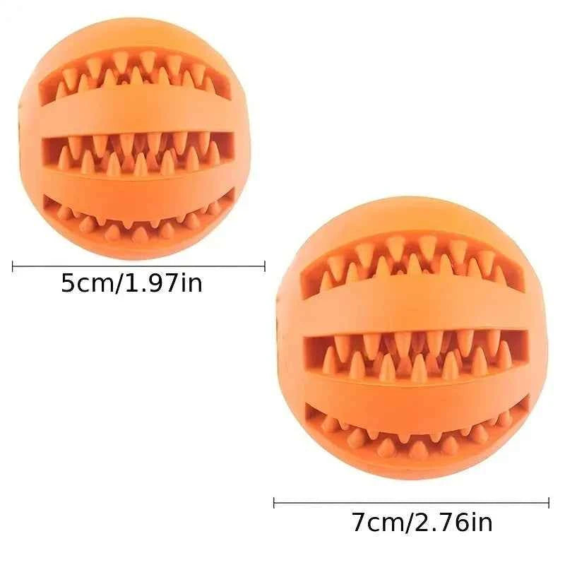Rubber Dog Treat Ball Toy – Nontoxic Chew & Teeth Cleaner
