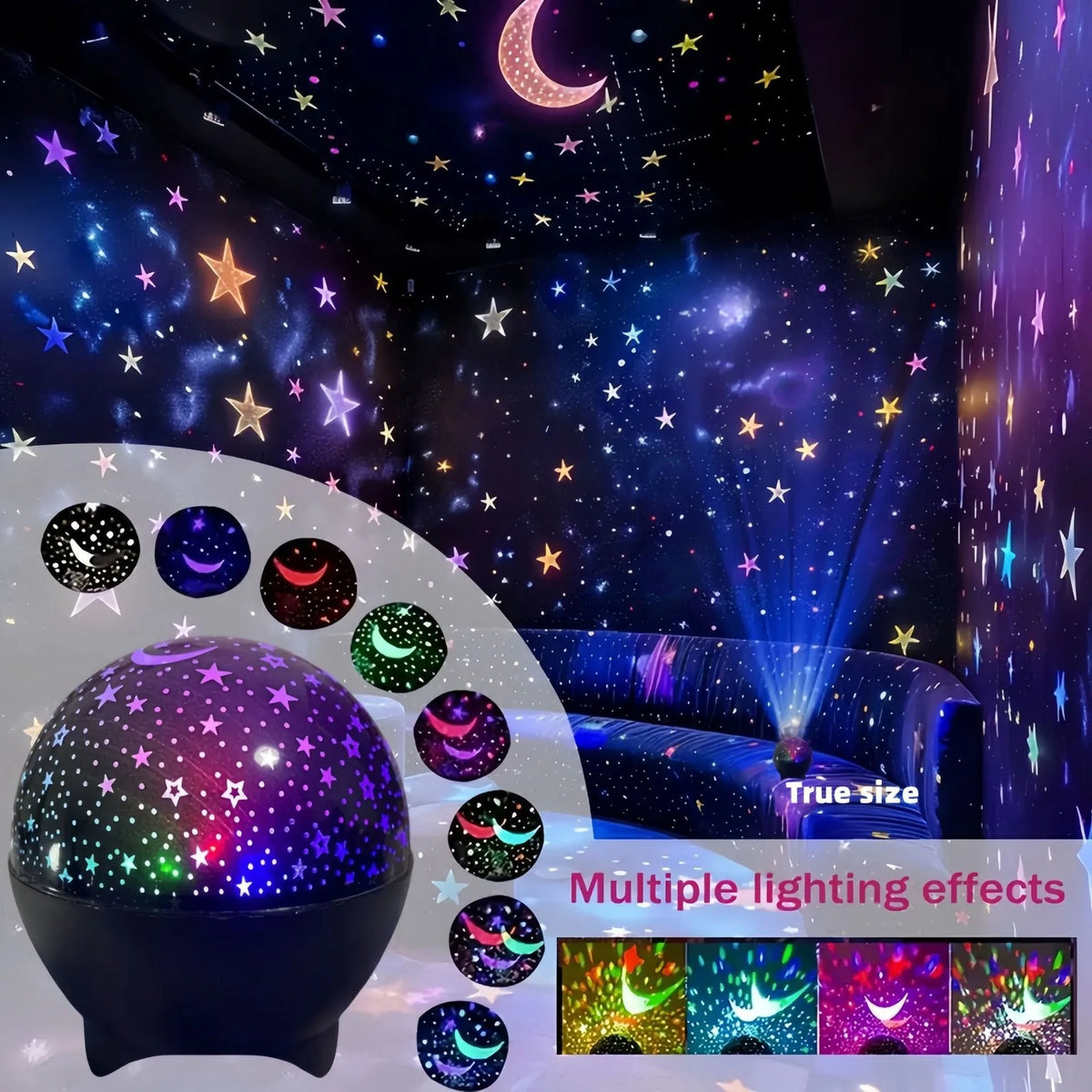 RGB Galaxy Night Light Projector Lamp for Kids Rooms