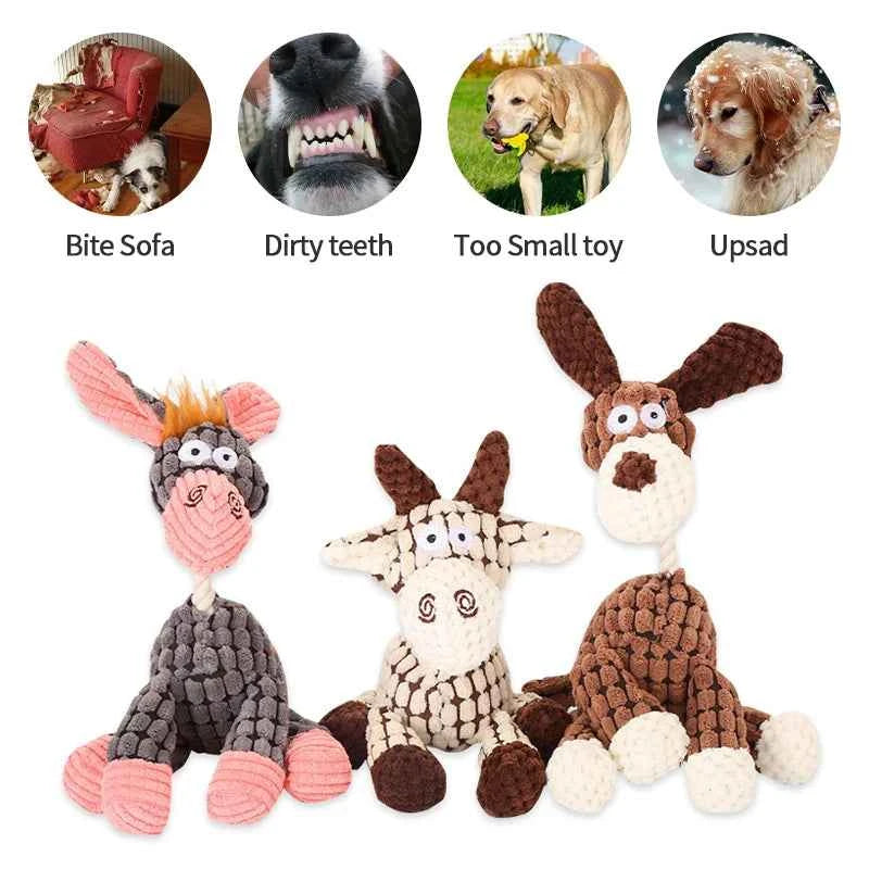 Plush Donkey Dog Toy – Durable Squeaky Chew For Dogs