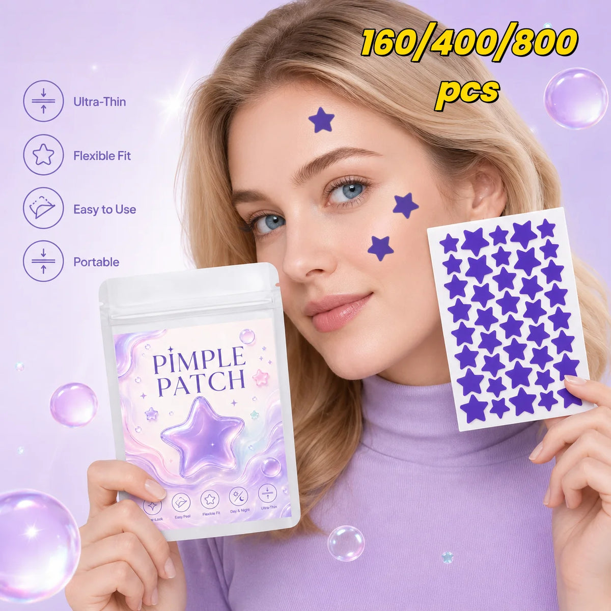 Purple Star Acne Patches – Fun Pimple Patches Set