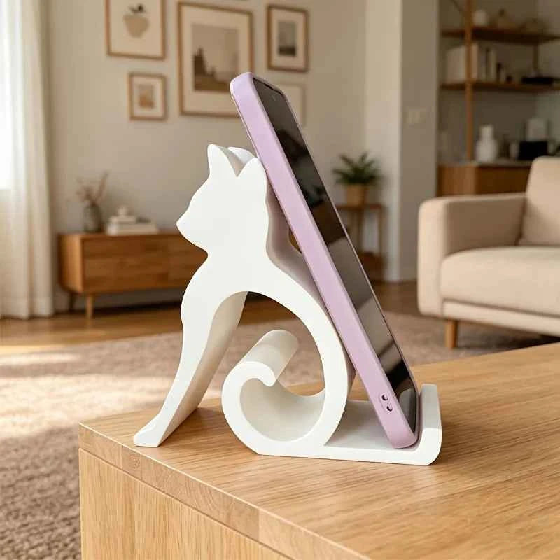 Cat Phone Holder Stand – Cute Desktop And Bed Decor
