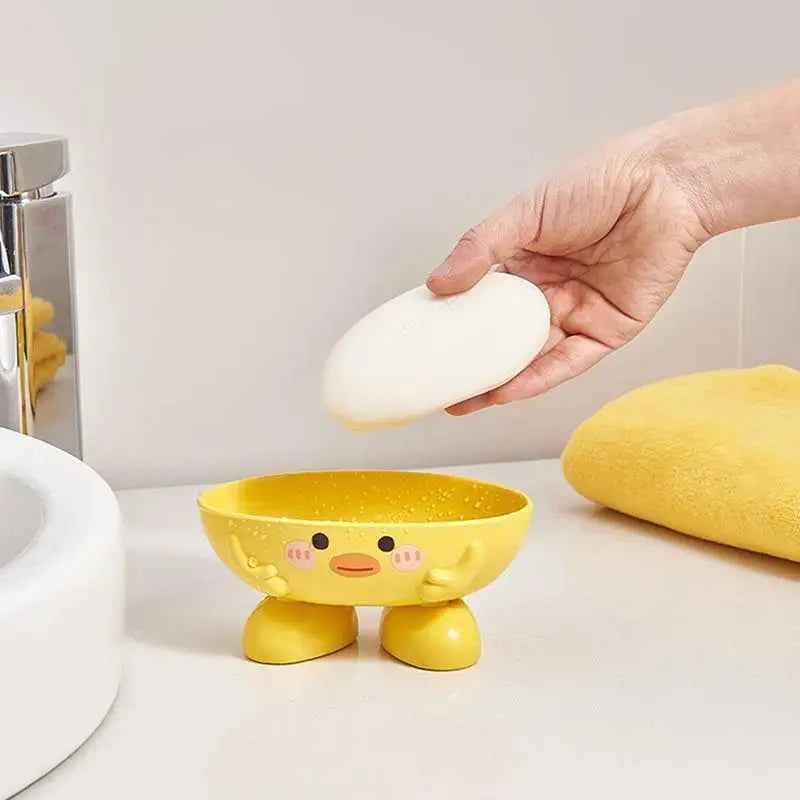 Duck Shape Soap Dish With Drain For Bathroom Sink