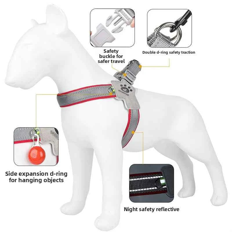 No-Pull Y-Shaped Dog Harness With Reflective Straps