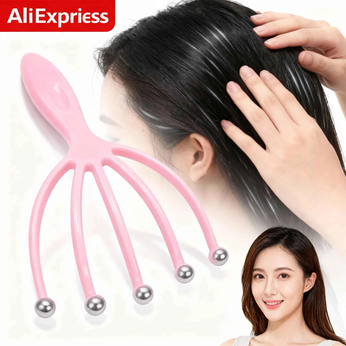 Manual 5-Claw Scalp Massager Roller for Head Relaxation