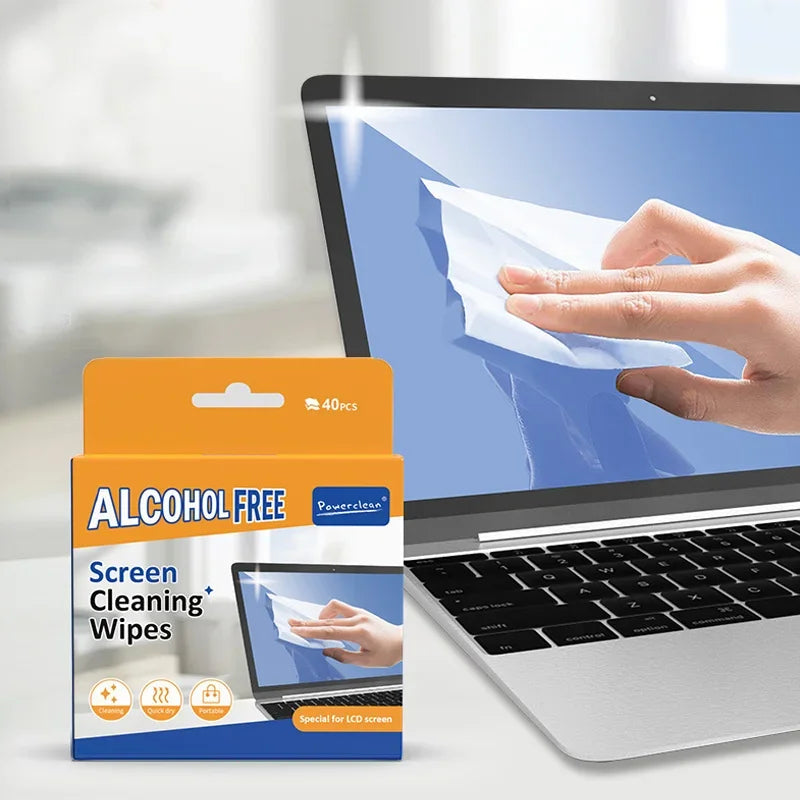 40-Pack Screen Cleaning Wipes – Wet & Dry LCD Care