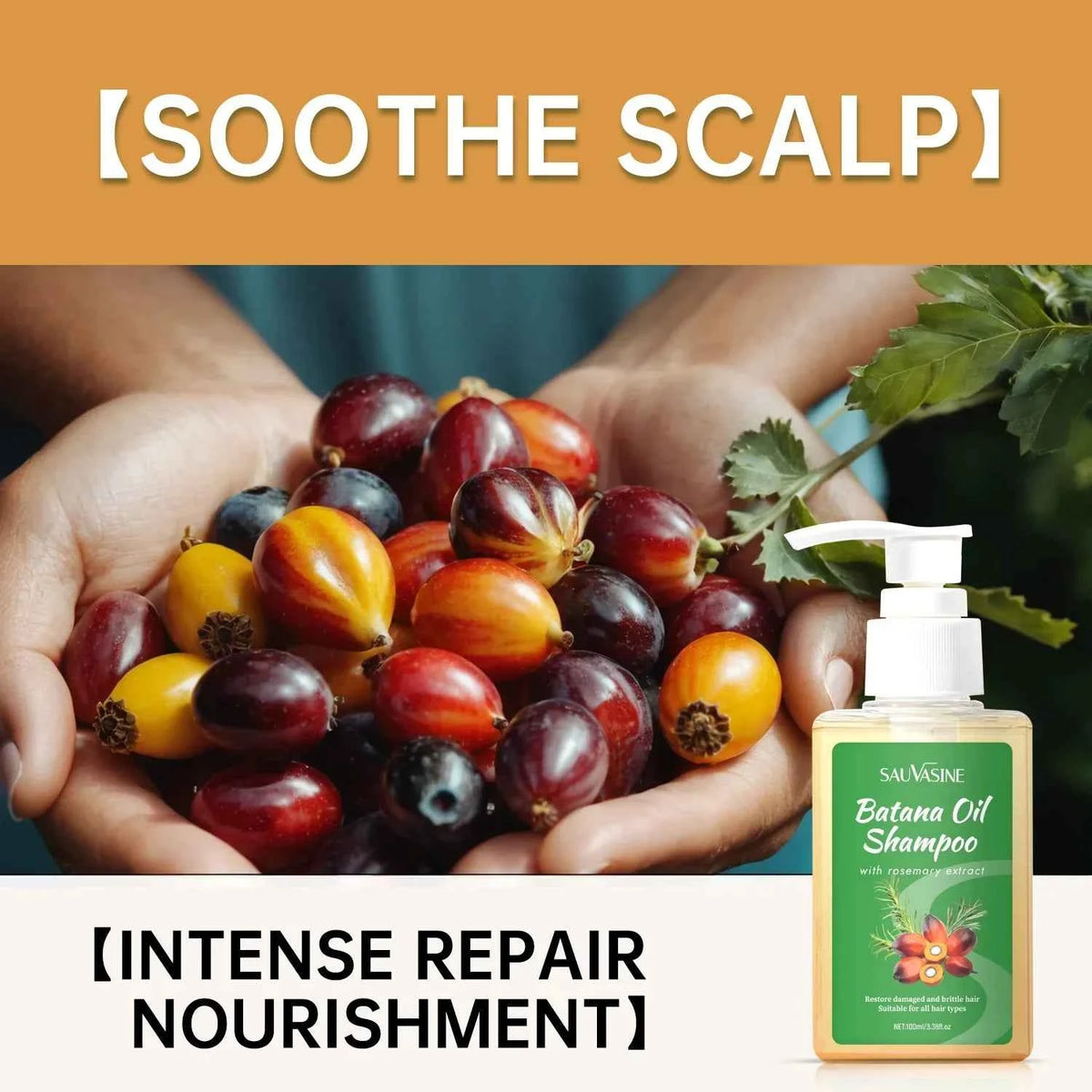 Batana Oil Shampoo With Rosemary For Scalp Care 100 ml
