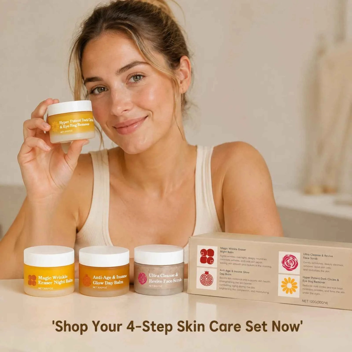 Complete Hydrating Skincare Set – Day, Night, Eye & Scrub