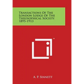 Transactions of the London Lodge of the Theosophical Society 1895-1913 - Paperback