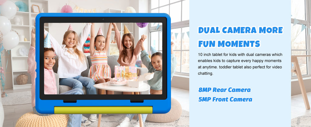Kid Tablet Android 15 Tablet for Kids 10 inch 20GB+64GB 8-Core with Case 1TB TF Expandable for Toddler Children Parental Control