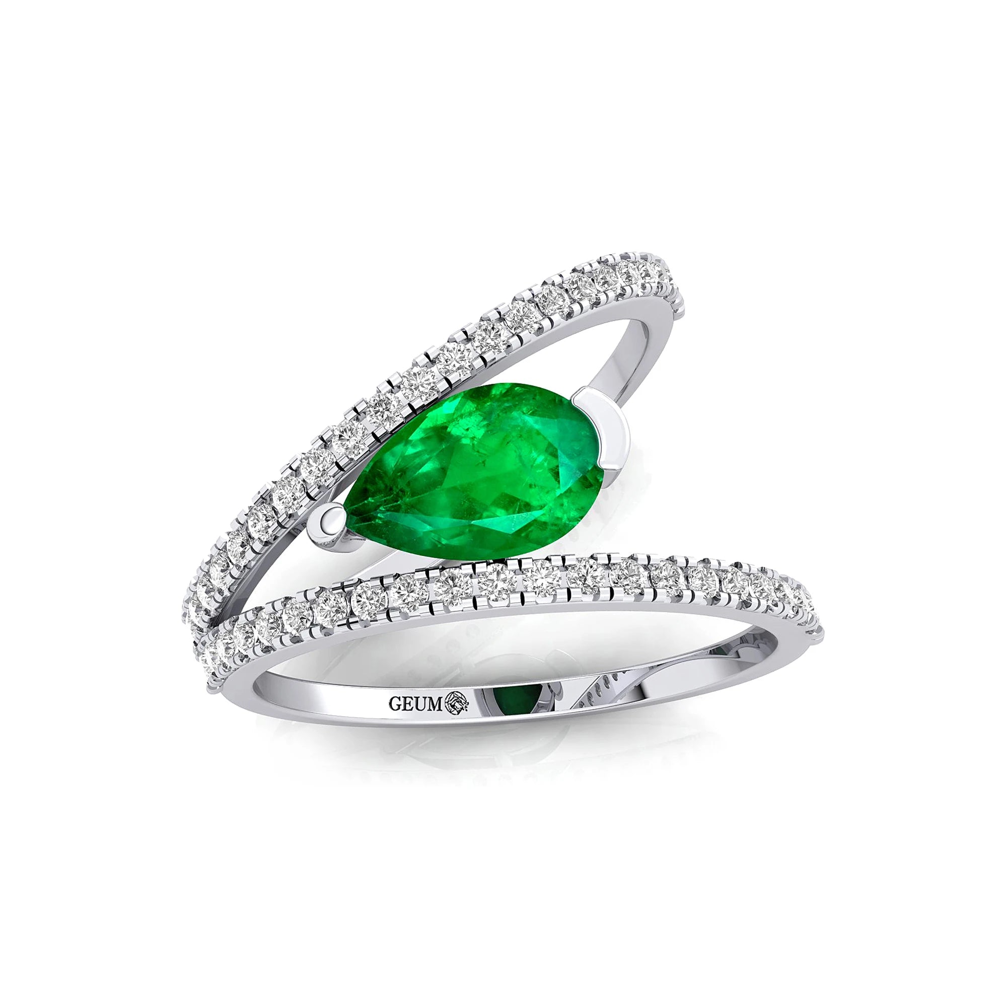 18kt Rose Gold Cocktail Fine Bridal Rings May Birthstone Lab Grown Emerald Gemstone Certified Real Diamonds Rings OEM Jewelry