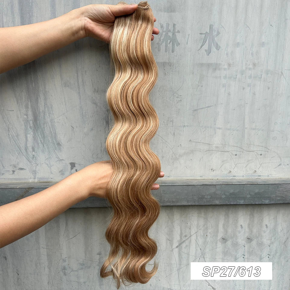 Magicae 30Inches 200G Piano Blonde SP12/16/613 Ombre Brown 6# Body Wave Bundles High Temperature Synthetic Hair Extensions