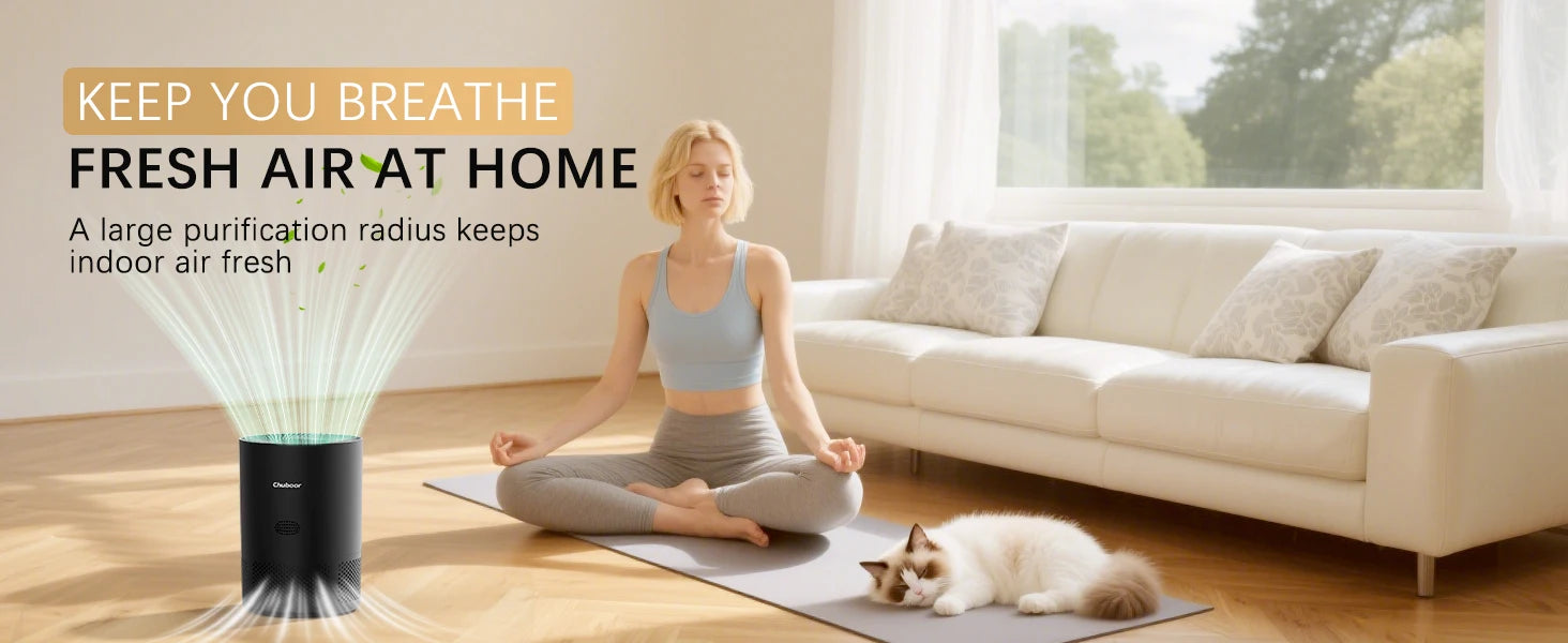 Chuboor Air Purifiers for Home H13 True HEPA for Bedroom Room kitchen washroom for Smoke and Dust Pollen Odors PM2.5 Detection