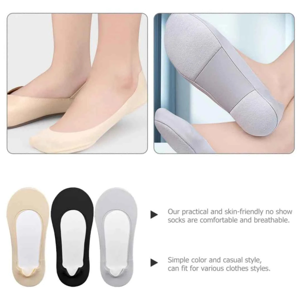 Women's 3D Anti-Slip Low-Cut Boat Socks，Comfortable Invisible Liner Boat Socks, Soft Sponge Cushioning Shock Absorption