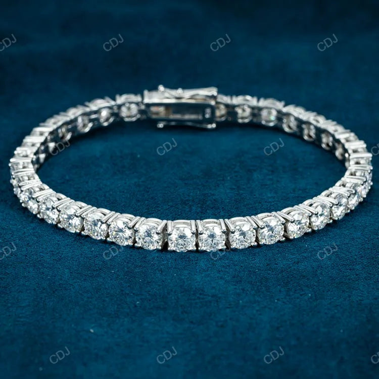 USA Warehouse Local Stock 5mm 7Inch Tennis Bracelet 925 Silver Gold Plated Hip Hop Iced GRA Moissanite Sparkling