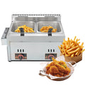 6L Electric Deep Fryer Stainless Steel Countertop Fryer with Basket for Fried Chicken French Fries with Time & Temp Control