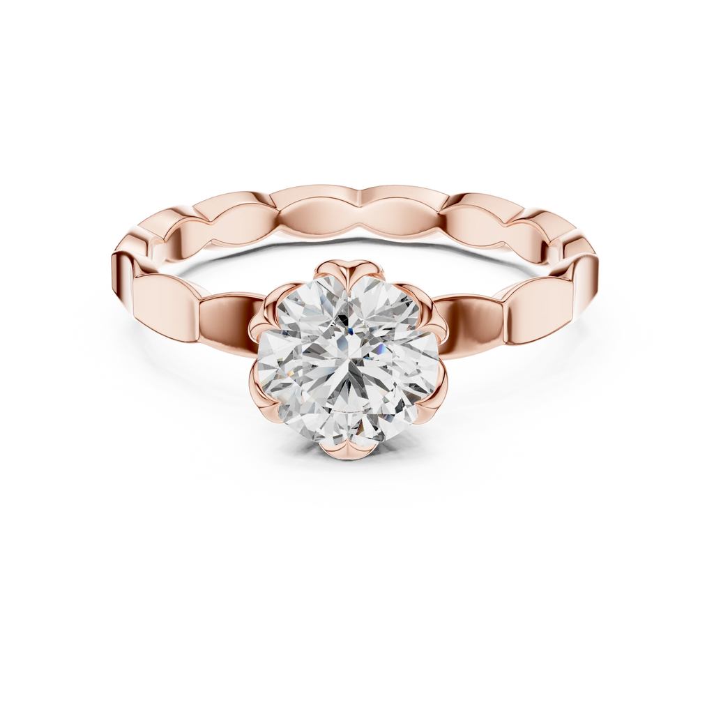 Customizable 0.50ct Lab Grown Diamond Ring 10K Gold Wedding Band EF VS1-2 Grade with 4 Prong Design Fine Jewellery Supplier