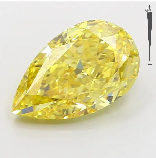 1ct Lab Grown Diamant Fancy Yellow Color VS1 Aniva Jewels Manufactured Diamonds Loose Diamante Pear Cut CVD HPHT Lab Diamonds