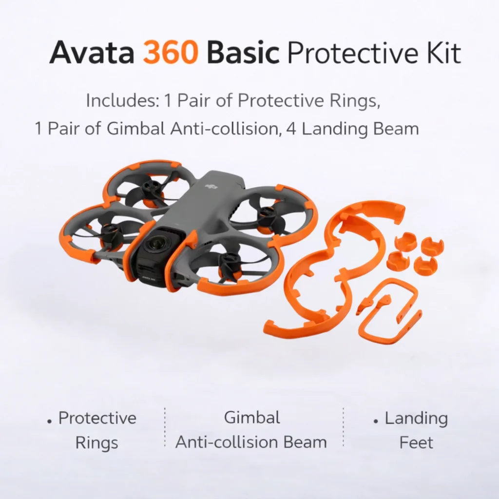 DJI Avata 360 Lightweight Full Protection Kit No Vision Blocking, No Panoramic Interference, Super Snug Fit, ABS 360° Armor