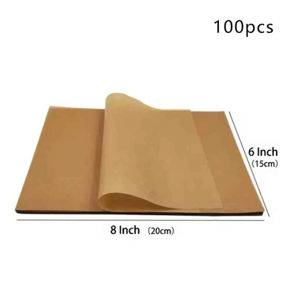 100Pcs Parchment Paper Baking Sheets Non-Stick Precut Baking Parchment Baking Paper Will Not Curl Burn Wax Paper