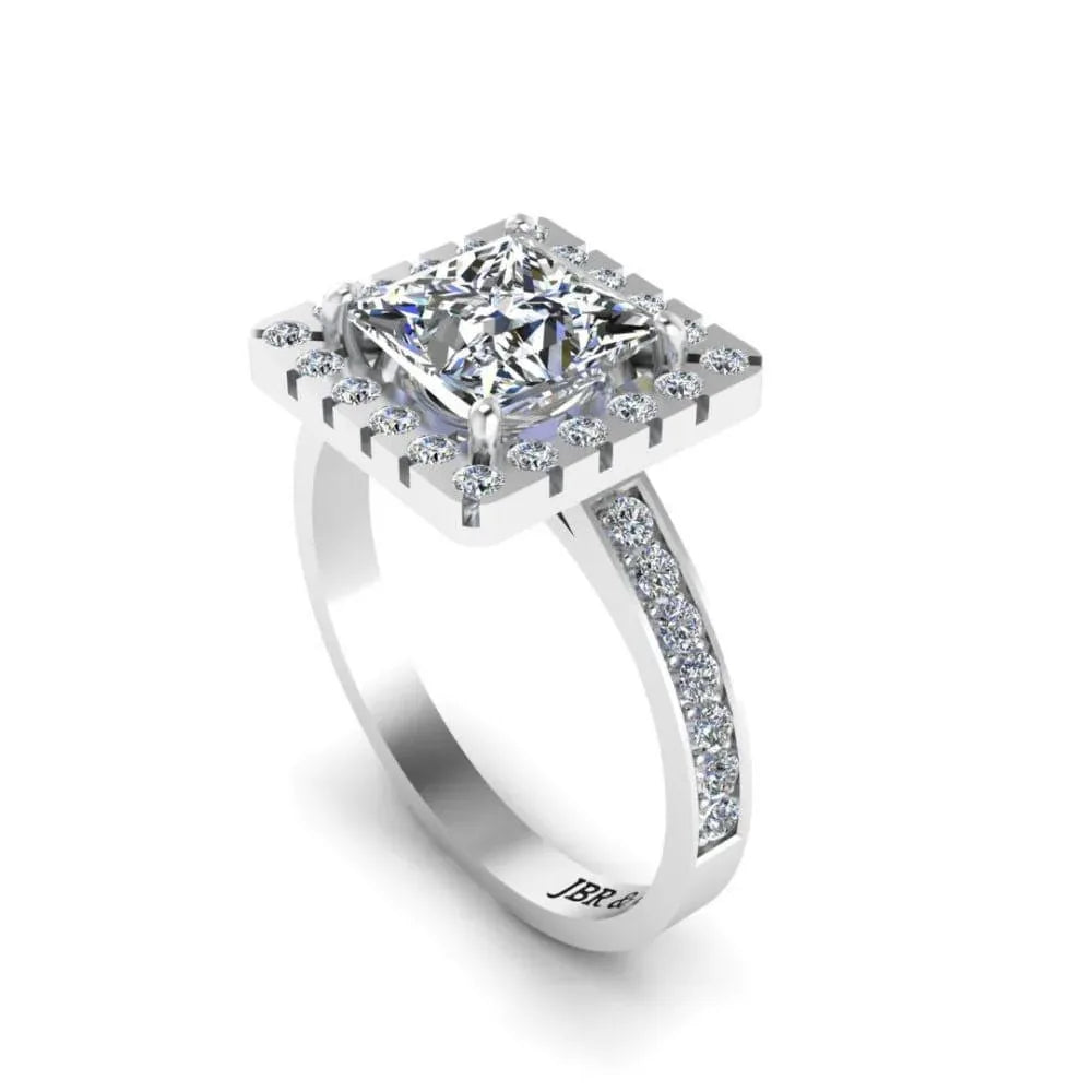 Best Design Prince Diamond 925 Silver French Halo Engagement Ring For Women Luxury Fashion Fine Ring At Wholesale Price