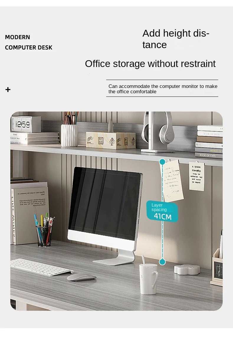 Computer Study Desk With Storage Bookshelf Office Workstation Organizer Desk for Home Students Professionals Length 100/120cm