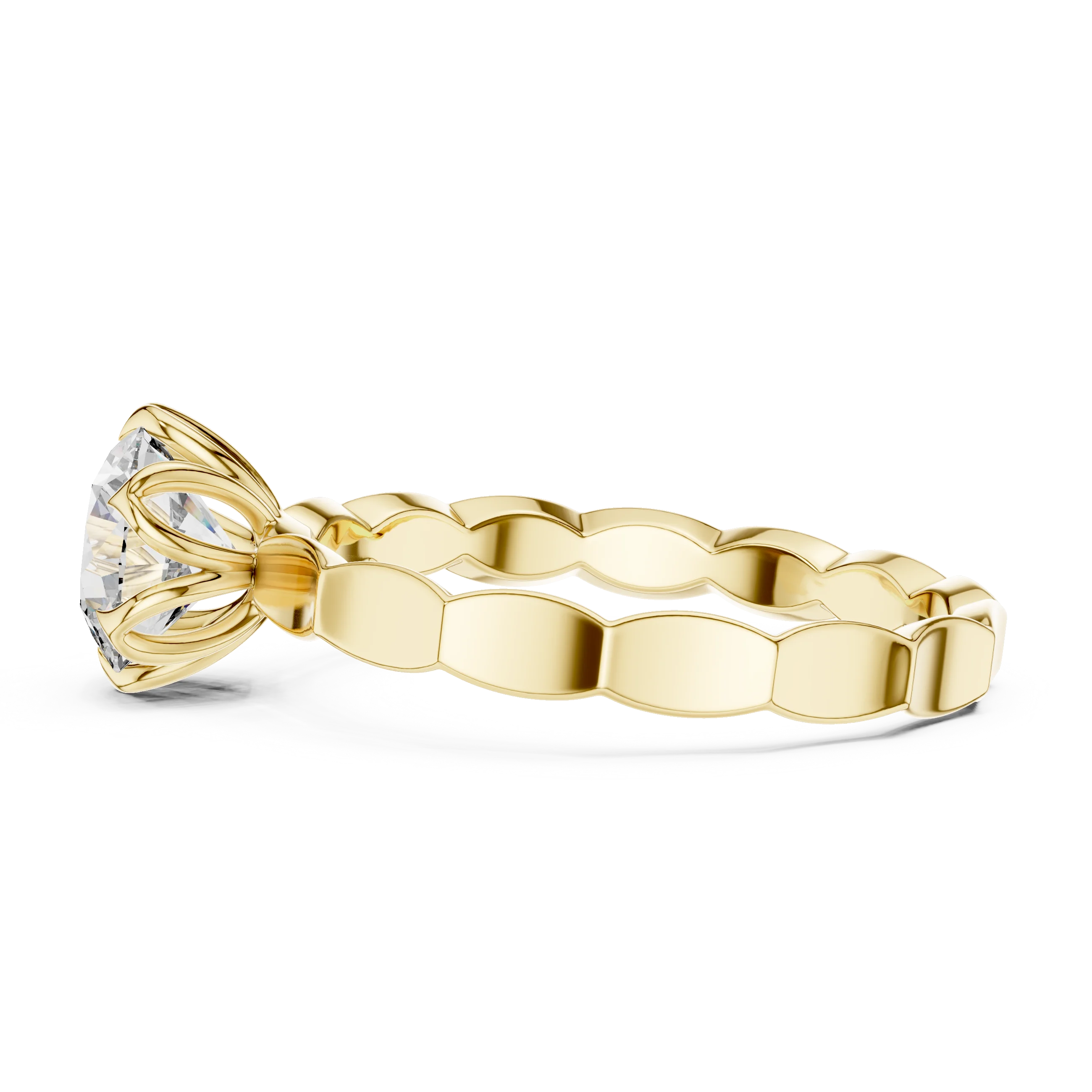 Customizable 0.50ct Lab Grown Diamond Ring 10K Gold Wedding Band EF VS1-2 Grade with 4 Prong Design Fine Jewellery Supplier