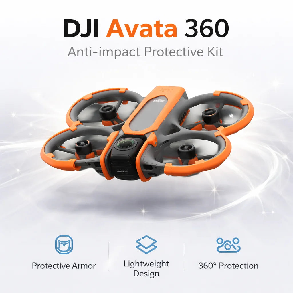 DJI Avata 360 Lightweight Full Protection Kit No Vision Blocking, No Panoramic Interference, Super Snug Fit, ABS 360° Armor