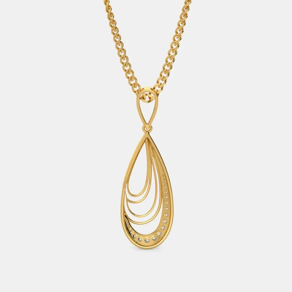 18Kt Yellow Gold Stainless Steel Pendant 0.1730 Ct Diamonds 2.764 Gram Fashion Necklace for Engagement Religious Style Strand