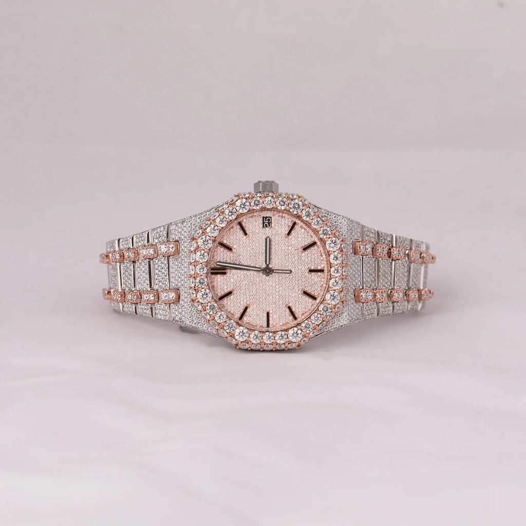 Men's Hip Hop VVS1 Moissanite Watch Fancy Bust Iced Stainless Steel Band Quartz Movement Bestselling Luxury Watch Free Shipping