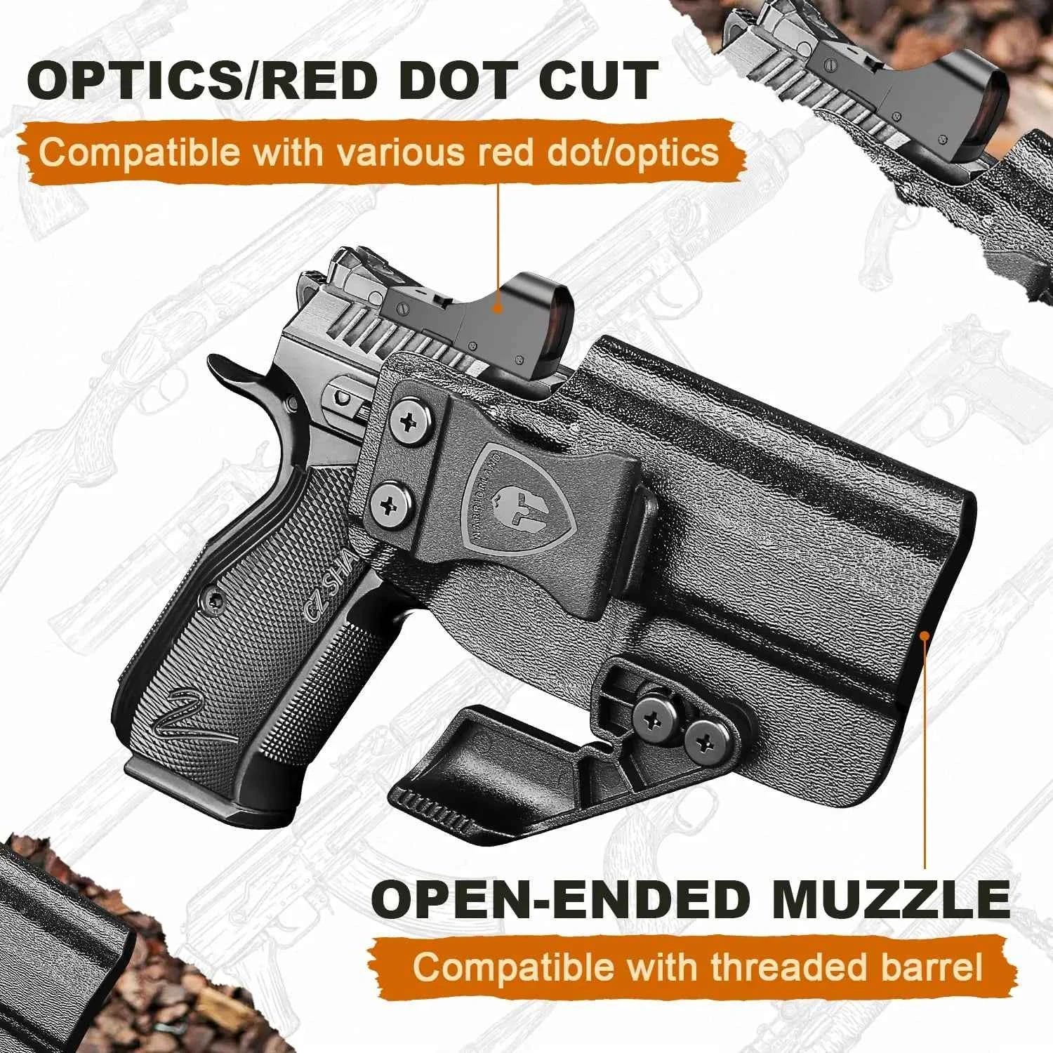 Fit CZ Shadow 2 Compact/ CZ Shadow 2,IWB Kydex Right Holster,Claw,Inside Waistband Conceal Carry,Mounting sight,Lock Click Sound