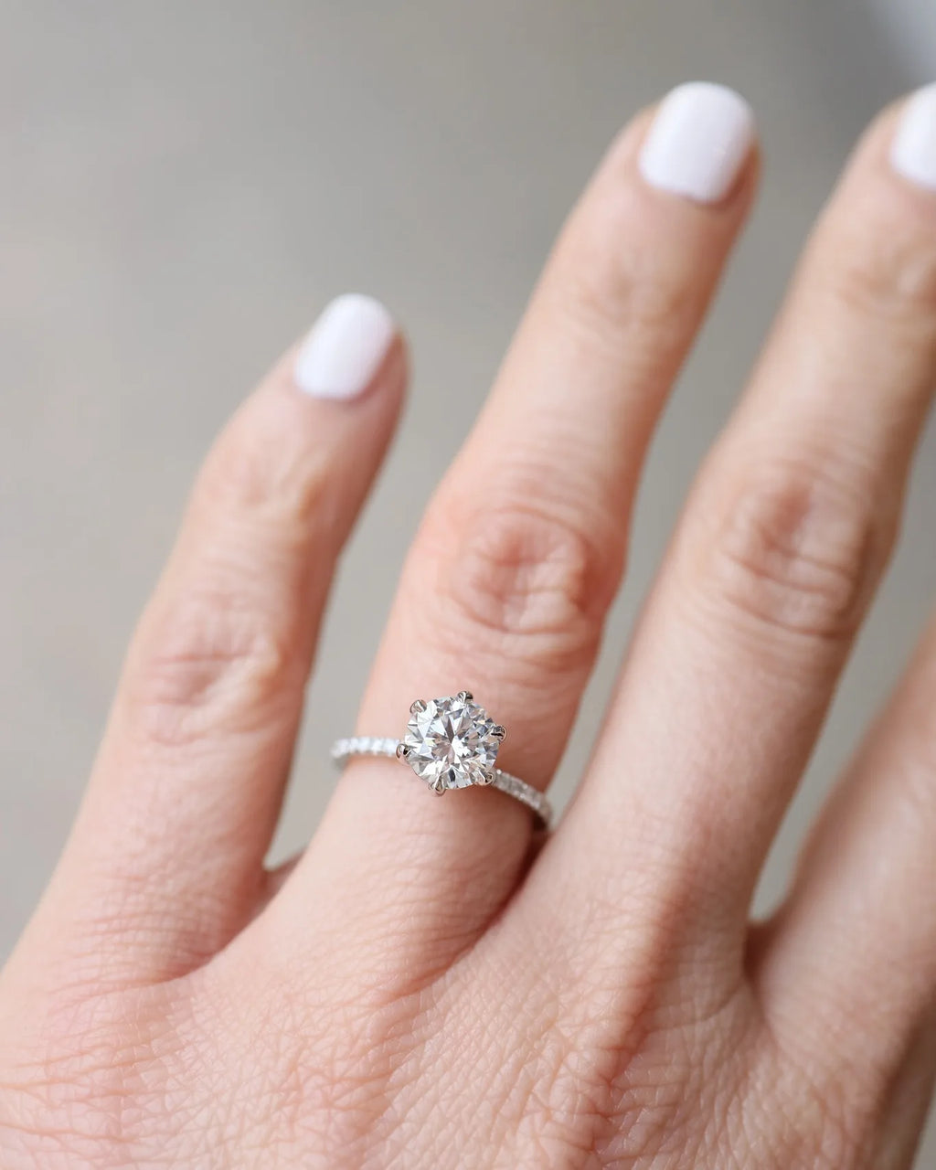 Round Cut Moissanite Solitaire Ring 7mm Yellow Gold Plated Engagement Wedding Jewelry For Women Classic Minimal Design Wholesale