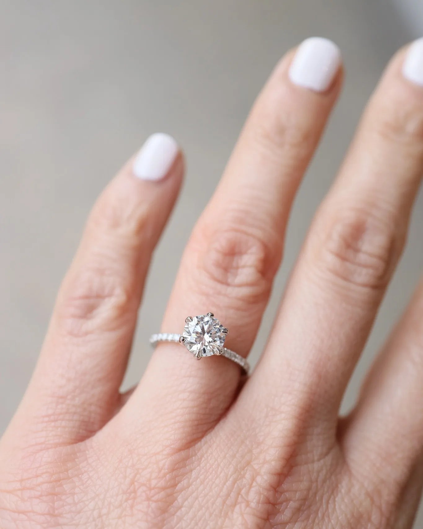 Round Cut Moissanite Solitaire Ring 7mm Yellow Gold Plated Engagement Wedding Jewelry For Women Classic Minimal Design Wholesale