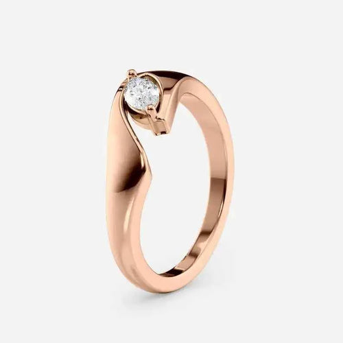 14K Yellow Gold Marquise Cut Lab Grown Diamond Bypass Ring Cute Wedding Engagement Anniversary Fine Jewelry Handmade
