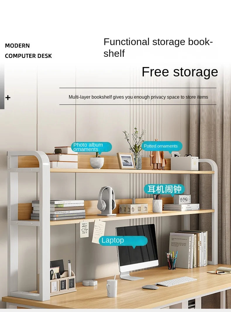 Computer Study Desk With Storage Bookshelf Office Workstation Organizer Desk for Home Students Professionals Length 100/120cm