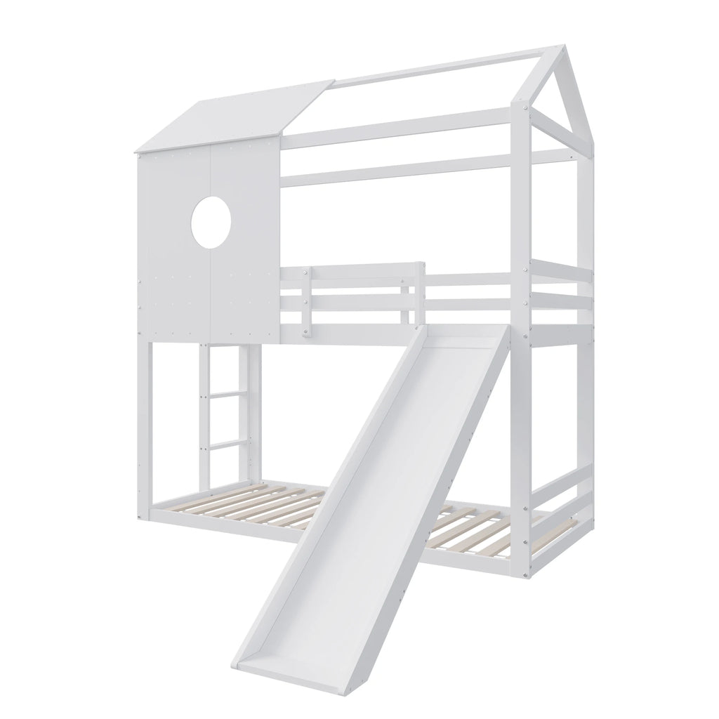 Rosahqnda children's high bed 90x200 cm 140x200 cm, children's bed with crash protection, stair, storage space, bunk bed, solid wood