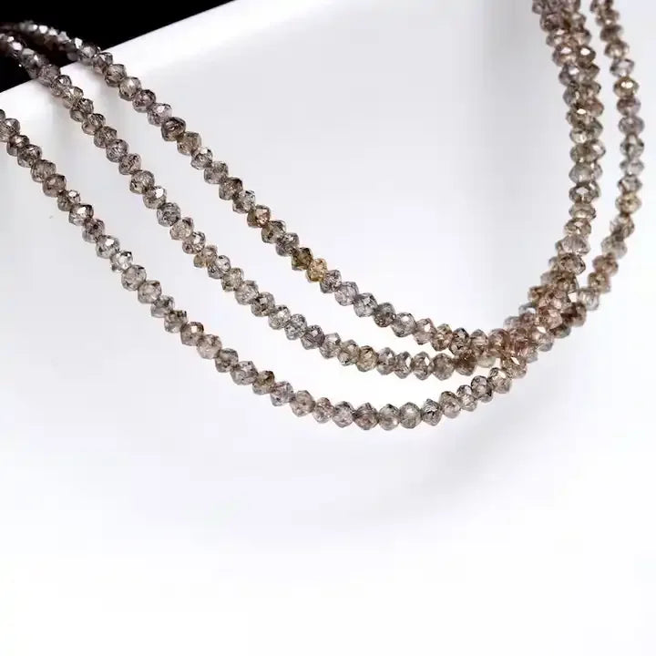 Natural Champagne Diamond Rondelle Beads Strand Faceted Loose Beads Jewelry Making 15 Inch Wholesale Top Grade Gemstone