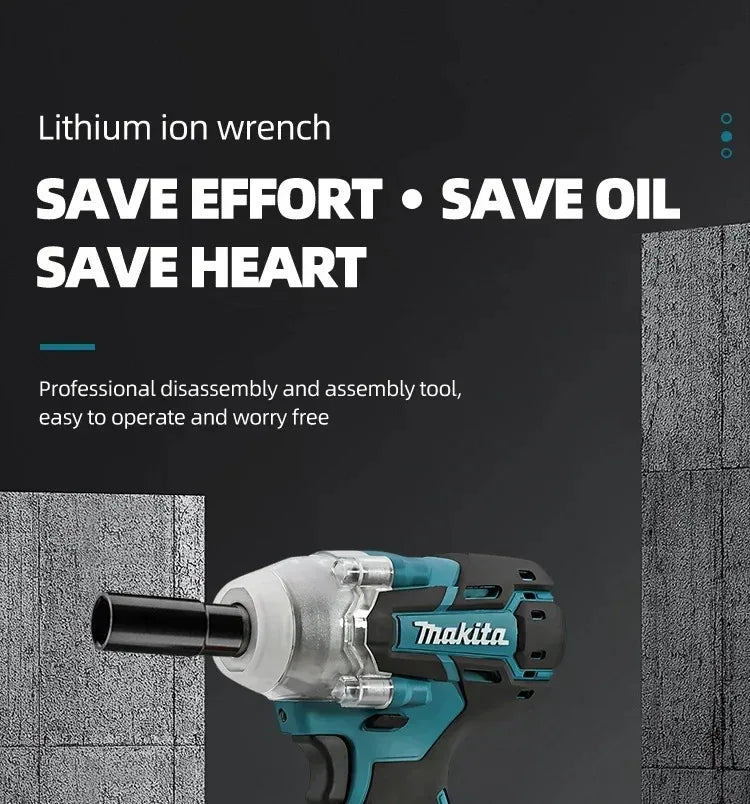Makita DTW285 high torque impact wrench, wireless rechargeable handheld wrench, 18V lithium battery multifunctional tool
