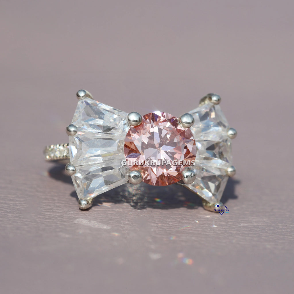 VVS Clarity 1 CT Diamond Brilliant Cut Prong Setting Rhodium Plated Solitaire Ring 925 Sterling Silver White Gold Classic Design