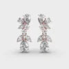 Plant Leaves Cluster Multi Shapes Moissanite Diamond Stud Earrings Push Back Earring 925 Silver With Gold Plated for Bride