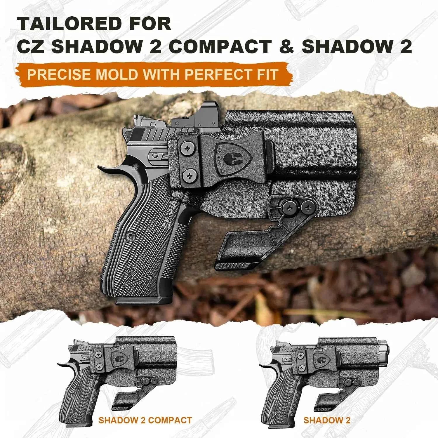 Fit CZ Shadow 2 Compact/ CZ Shadow 2,IWB Kydex Right Holster,Claw,Inside Waistband Conceal Carry,Mounting sight,Lock Click Sound