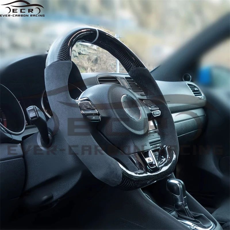 Ever-Carbon Racing ECR High Quality Customized Carbon Fiber Steering Wheel for Volkswagen VW Golf MK6 Steering Wheel