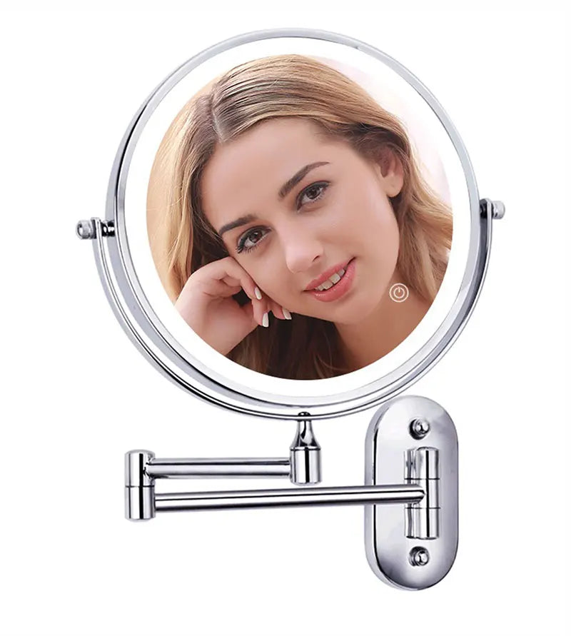 8 Inch Makeup Mirror Gold 3x/5x/7x/10x Magnifying Double Side USB Charging Bathroom 3 Color Light Cosmetic Mirrors