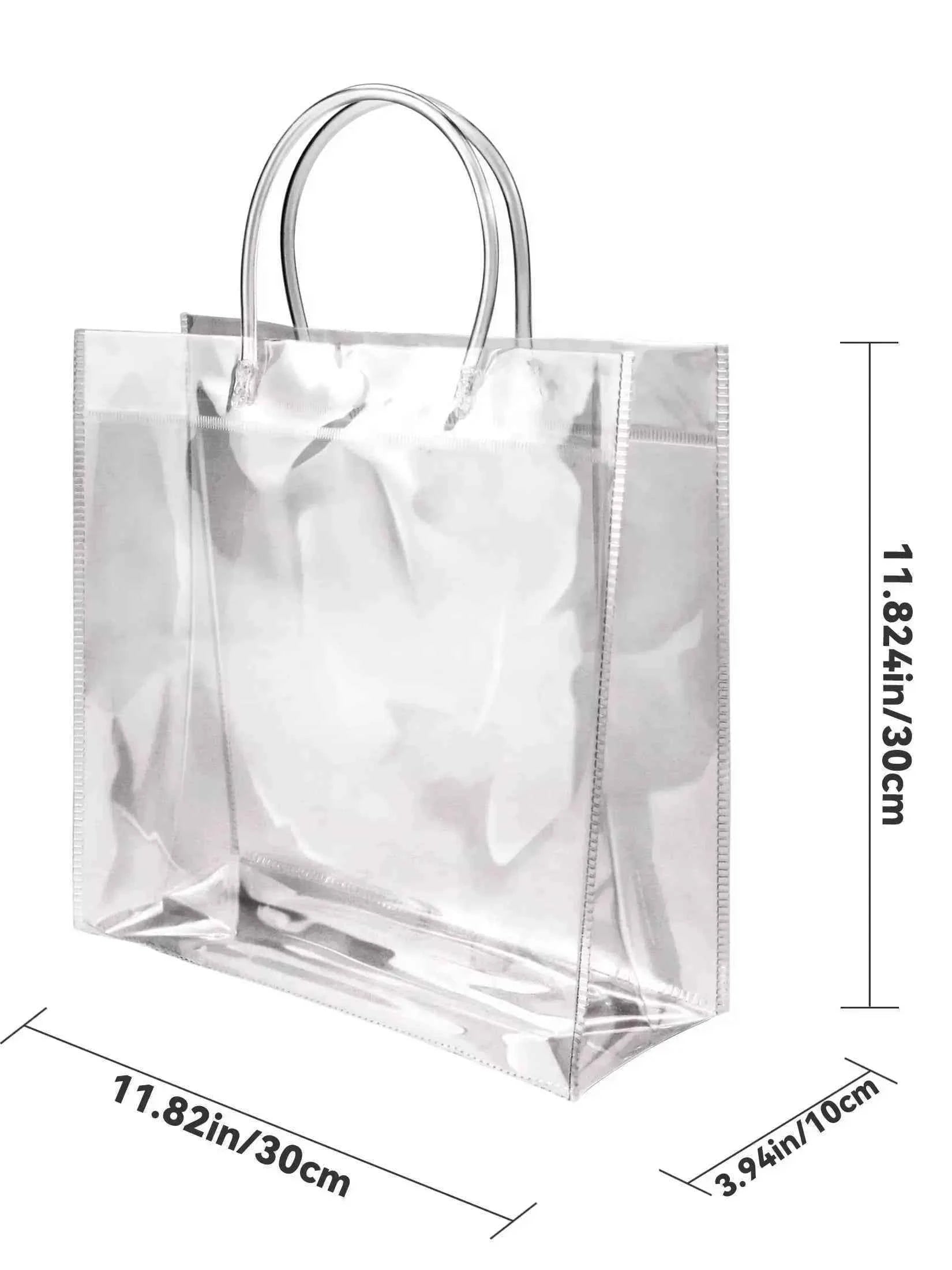 20-Pack Clear Plastic Gift Bags with Handles - Reusable PVC Party Favor Bags for Birthday, Wedding, Christmas, Mother's Day