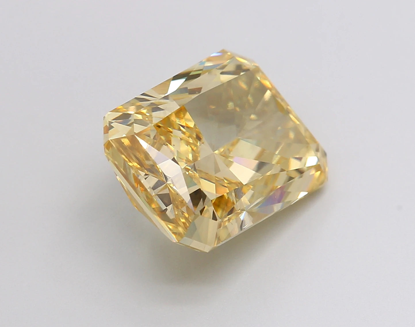 8.58 Carat Radiant Fancy Vivid Yellow Colored CVD Lab Grown Diamond High Quality Luxury Jewelry Piece