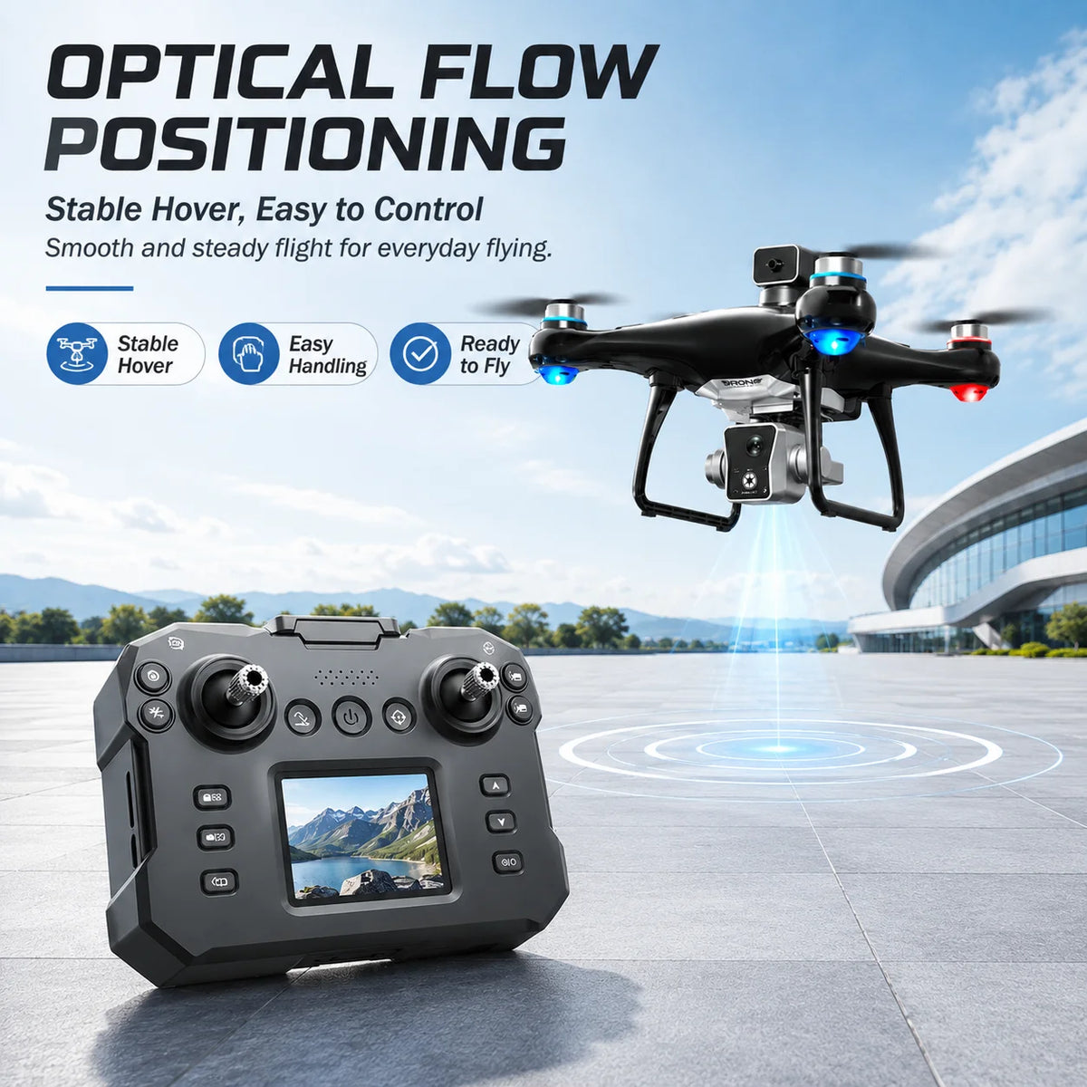 4K Dual Camera RC Drone With Screen Remote & Obstacle Avoidance