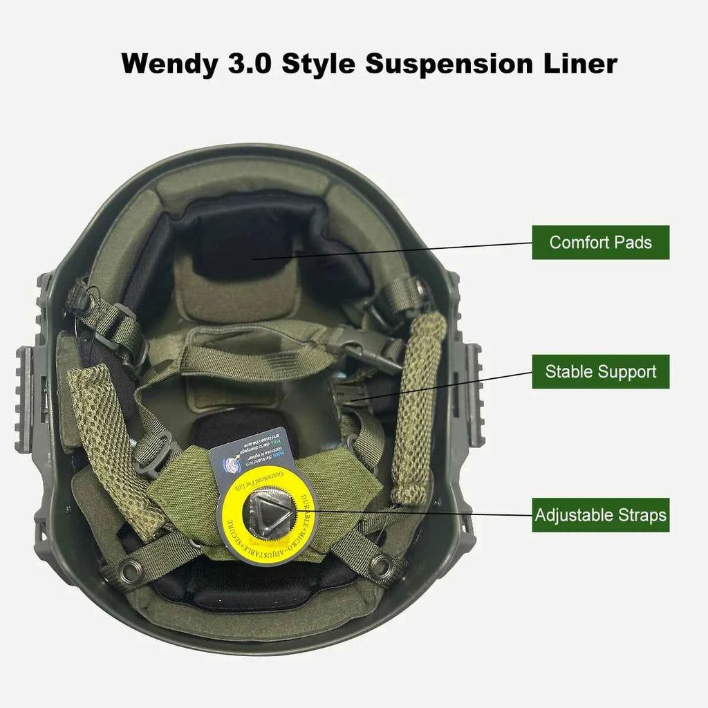 Wendy Helmet 3.0 Airsoft Tactical ABS Safety Helmet Adjustable 57-63cm for CS Paintball Outdoor Hunting Sports Gear