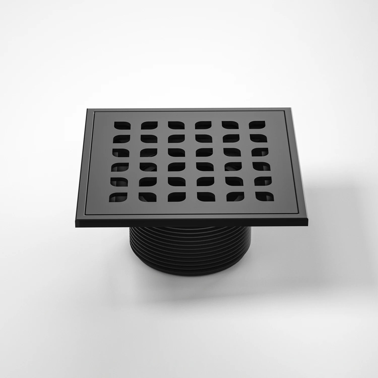 Dropshipping Available Modern 6x6 Inch Black Stainless Steel Square Floor Drain Rectangle Design Plastic Base for Bathroom Use